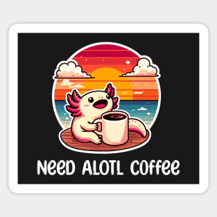 Cute Axolotl Coffee Lover Sticker